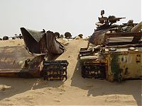 World & Travel: Highway of Death tank graveyard, Highway 80, Kuwait City, Kuwait