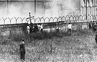 World & Travel: History: 1961 Construction of Berlin Wall barrier, Berlin, Germany