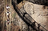 World & Travel: Cusco Inca rope bridge, Apurimac Canyon, Cuzco Province, Peru