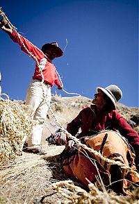 Cusco Inca rope bridge, Apurimac Canyon, Cuzco Province, Peru