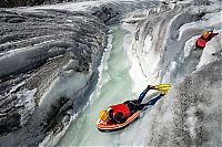 World & Travel: Riverboarding of Great Aletsch Glacier, Bernese Alps, Valais, Switzerland