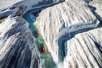 Riverboarding of Great Aletsch Glacier, Bernese Alps, Valais, Switzerland