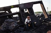 Coal field fire, Jharia, Dhanbad, Jharkhand, India