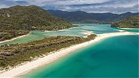 World & Travel: Awaroa Bay beach, Abel Tasman National Park, New Zealand, South Pacific Ocean