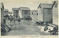 History: Bathing machine devices on the beach, 18th-19th century, Europe