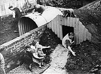 World & Travel: History: World War II photography, Anderson shelter