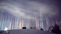 Solar Light Pillars, North Bay, Ontario, Canada