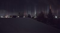 Solar Light Pillars, North Bay, Ontario, Canada